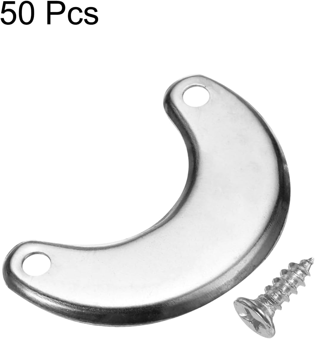 HARFINGTON 50Pcs Picture Frame Backing Hardware Clips with 50Pcs Screws Turn Button Fasteners Set Picture Turn Backing Clips for Craft Hanging Pictures Drawing, Silver