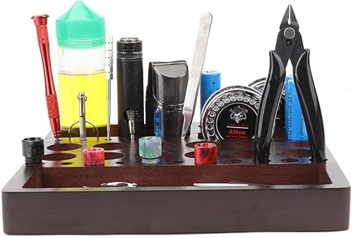 Miniatura 6 de HUIZHU RDA RTA hecho a mano Soporte Exhibición DIY Bobina Tanque Bandeja Líquido Botella Soporte Soporte (9.1 x 9.1 x 1.2 in) (9.1 x 9.1 x 1.2 in)