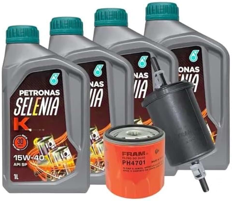 Kit 4 Óleo 15W40 Semi Sintético + Filtro Óleo PH4701 + Filtro Combustível G10225F Compatível com Celta Corsa Montana Meriva Palio Strada Siena Punto Stilo Doblo