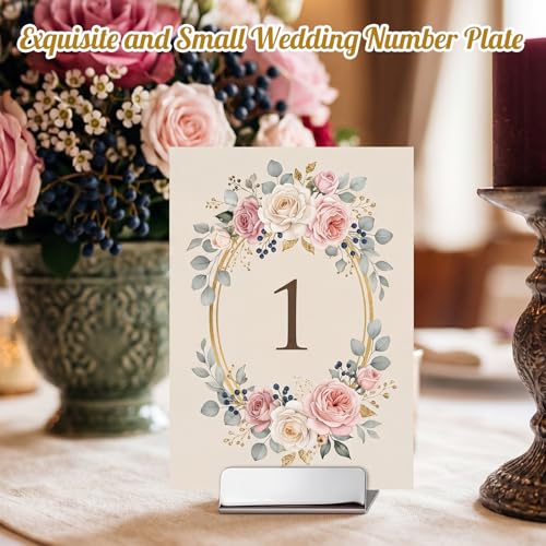 Image of 30 Pcs Table Number Holders Silver Glossy Finish | Metal Place Card Stands for Weddings Parties, Display Price Tags Food Signs, Restaurants Events, 1.6 inchx0.5 inchx0.6 inch