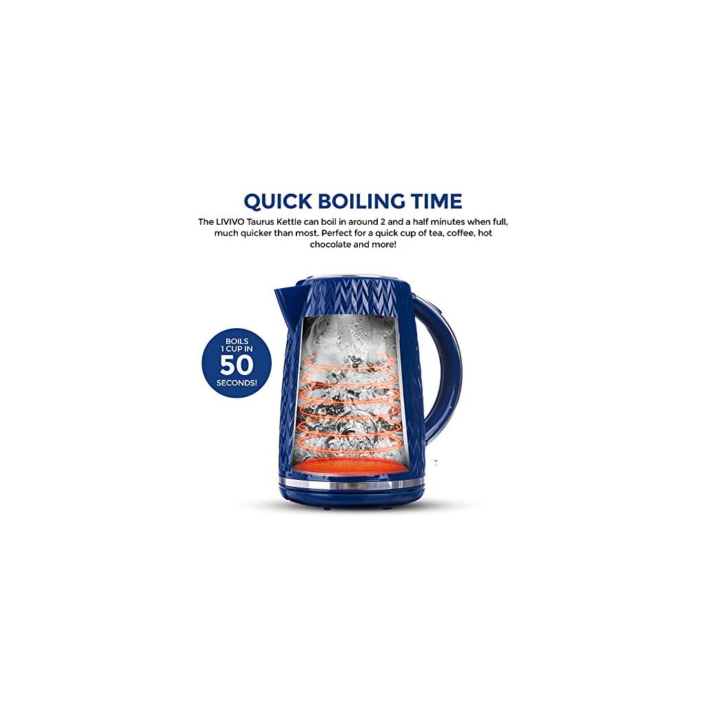 Livivo Taurus Kettle 1.7L Navy Blue mykitchenaccesories.co.uk