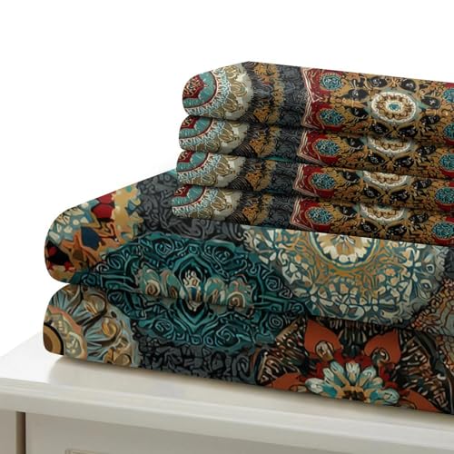 Linge de lit chic parure de couette 140x200 imprimé 3D bohème raffiné