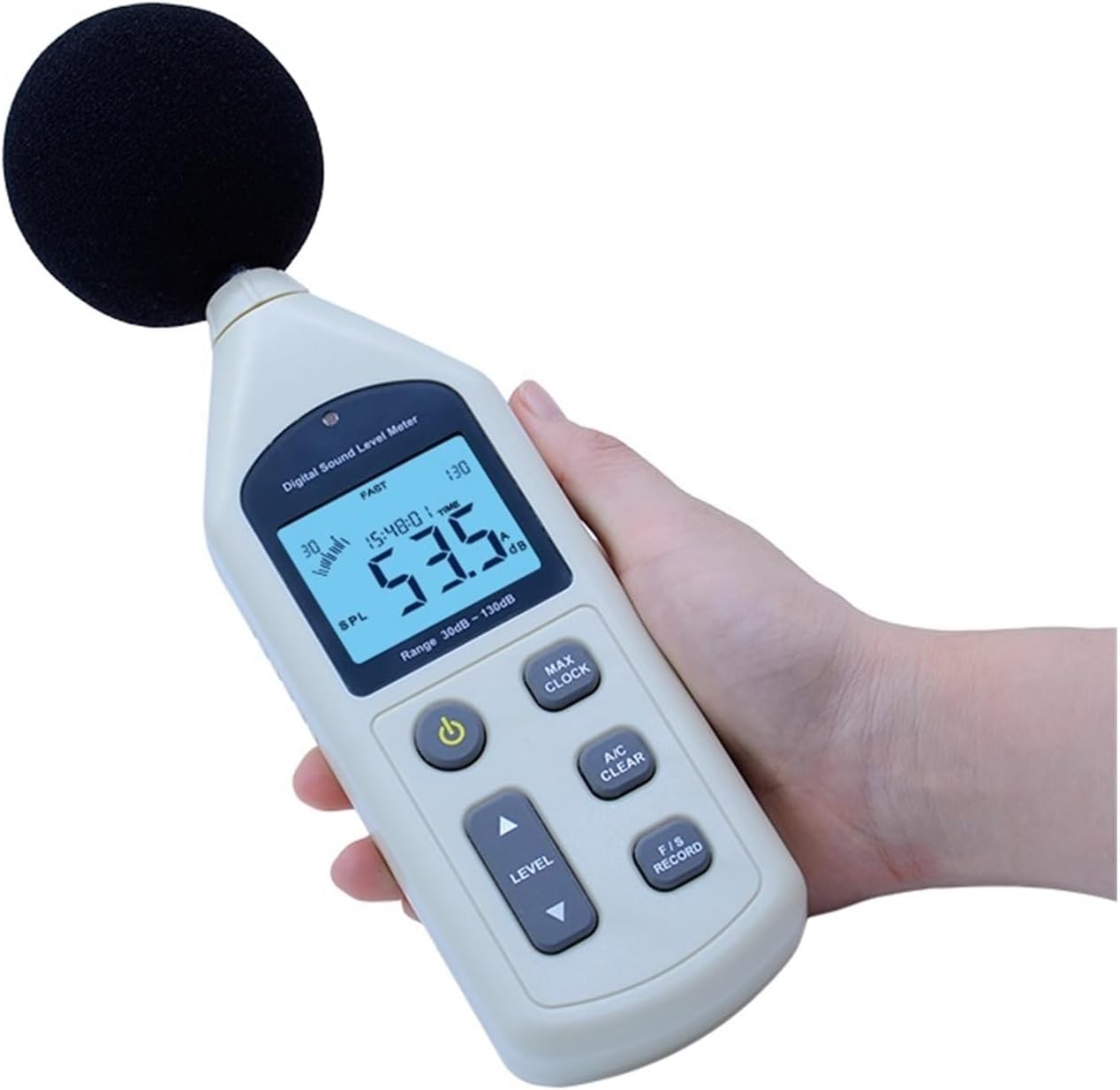 Decibel Meter, 30~130db Digital Sound Level Meters Logger Decibel Noise Tester Detector Automotive Microphone