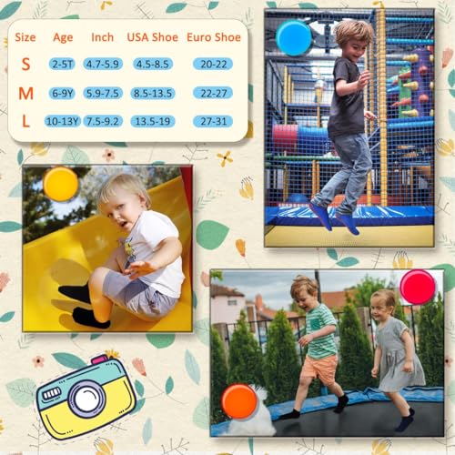 Tphon Boys Non Slip Trampolines Socks with Grips Ankle Socks for Toddler Low Cut Athletic Socks for Sports Games4