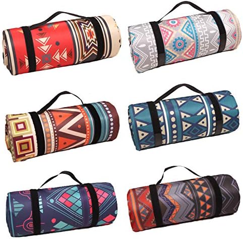 Picnic Blankets Beach Blanket Lightweight Waterproof Sandproof Thick 3-Layers Sandproof Machine Washable Foldable Picnic Mat for Travel Camping Hiking Picnic