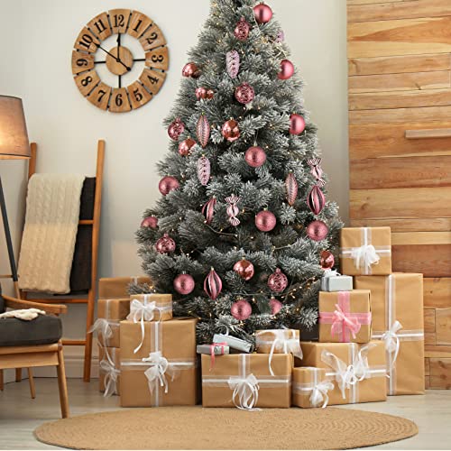 Prextex Christmas Tree Ornaments - Rose Gold Christmas Ball Ornaments Set For Christmas, Holiday, Wreath & Party Decorations (24 Pcs - Small, Medium, Large) Shatterproof #TOP6