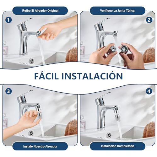Miniatura 6 de Extensión De Grifo Con Cabezal Giratorio Ajustable