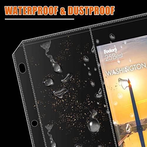 Folded Map Sleeves, Map Protector, Envelopes Page For 3-Ring Binders, Brochure Holder With 4.5" X 11" Pockets, 20Pcs #TOP3