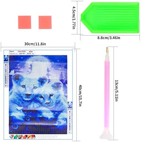 "5D Full Drill Rhinestone Diamond Embroidery Paint Kits, Embroidery Cross Stitch DIY Arts Craft Supply for Adults, Kids, Home, Wall Decor Little Lions(30x40cm)"