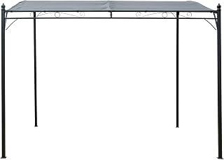 Habitat et Jardin Pérgola metálica Inclinada adosada - 3 x 2,5 m - Gris