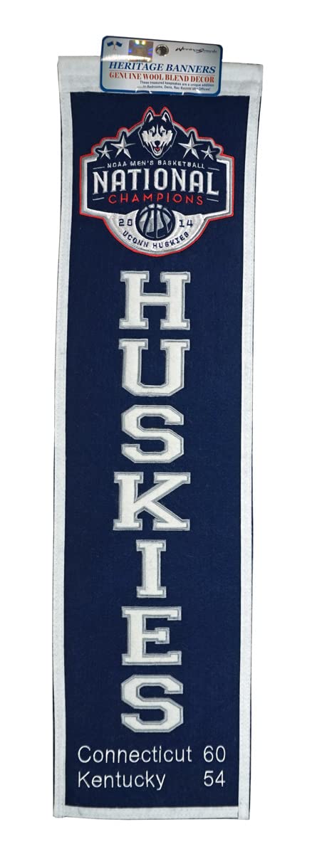 University of Connecticut Huskies 2014 NCAA Mens Basketball Champions - 8x32 Heritage Banner