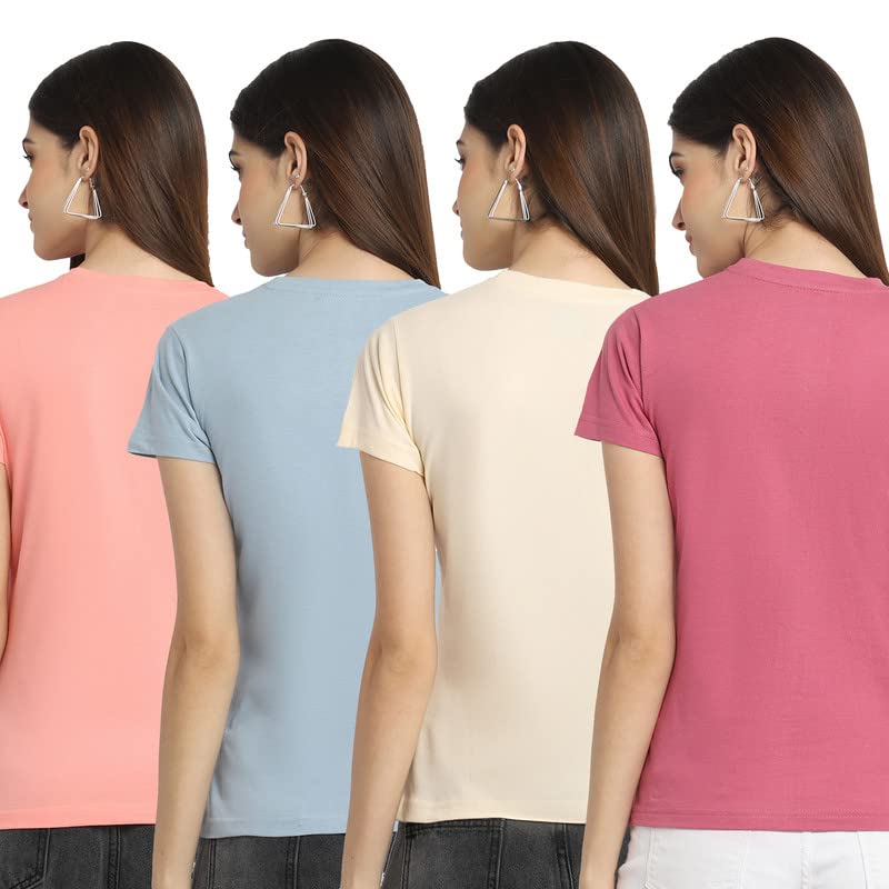 Image of Preneum Women's Cotton Regular Fit Graphic Stylish Printed Short Sleeves Casual T-Shirt |Trend & Styles