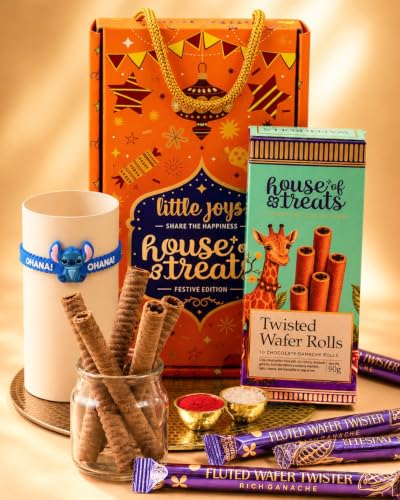 Image of HyperFoods Rakhi With Chocolates Gift Pack Stitch Kids | Rakhi Gift Hamper for Brother, For Kids Girl, Rakhis Combo, Wafer Rolls Chocolate Gifts Pack