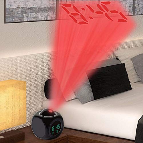 Pdgjg Digital Lcd Voice Talking Multifunction Led Projection Alarm Clock Temperature Desk Clock Table Clock #TOP3