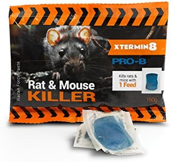 Racan Force Paste - Xtermin8 Pro B - Powerful Rat Mouse Poison Bait Killer - Blue Pasta Block - 15 Brodifacoum UK Strongest Strength blocks that kills rats mice with 1 single feed.