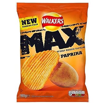 Walkers Max Paprika Crisps - 150g 0.33lbs