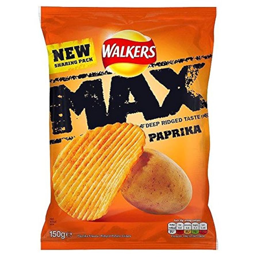 Amazon.com: Walkers Max Paprika Crisps - 150g (0.33lbs)