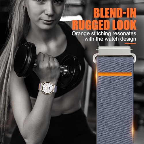 Image of Elastic Nylon Bands for Garmin Venu 3S 2S /Venu 4 41mm /Vivoactive 4S /Vivomove 3S /Forerunner 265S /255S Band Women,18mm Quick Release Magnetic /Parachute Buckle Stretchy Nylon Sport Watch Strap