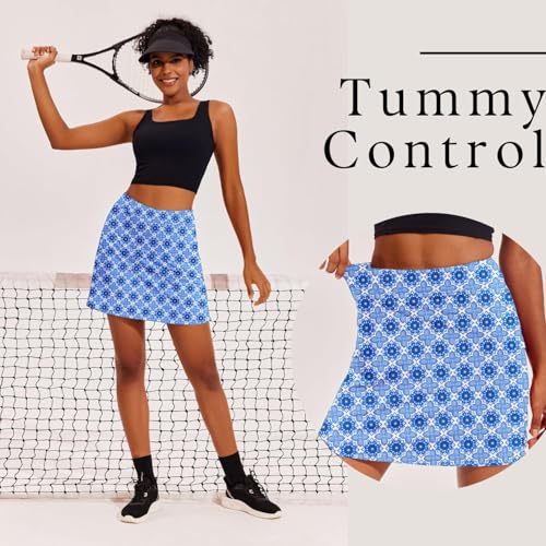 Image of Ekouaer 16 inch Golf Skorts for Woman with Inner Pockets Silicone Grippers Tennis Skirt Quick Dry Athletic Pickleball Skort
