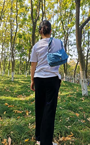 Bolso Hobo de Mezclilla estilo casual ligero retro para viaje miniatura 2