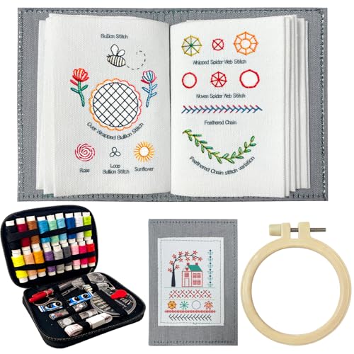 Livre de point de broderie Nlsqw guide complet motifs modernes et techniques de couture
