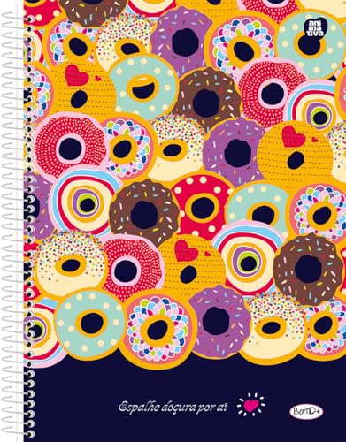 Caderno Universitário Animativa, 15 Matérias, Capa Dura, Bom D+ Feminino, 240 Folhas, Pacote com 2