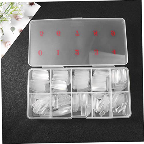 Healvian 2 Caixas pontas de unhas acessórios unhas caixão acrílico unhas postiças unhas de gel falsa