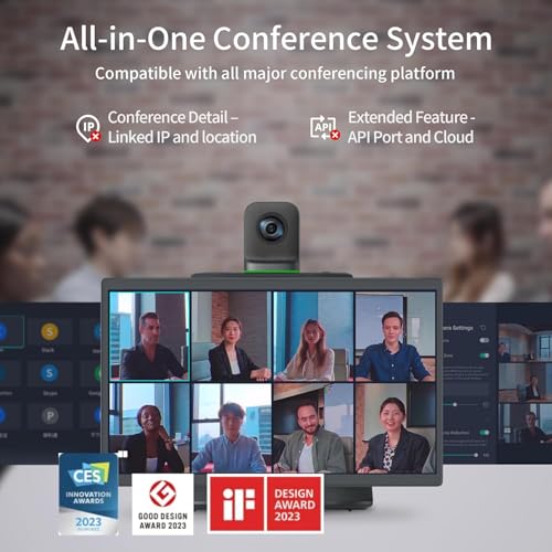 KanDao Meeting Ultra All-in-One Conference System, Ultimate 4k HDR 360° AI Smart Zooming Web-Conferencing Solution, 15.6" Touchscreen, Build-in System, Meeting Room Conference Center - Image 3