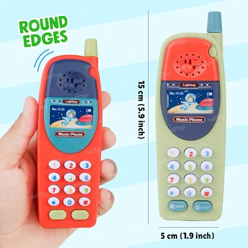 Image of Zest 4 Toyz Toy Phone for Kids Musical Mobile Phone Toy with Light & Sound Toys for Baby Pretend Play Mini Cell Phone Toy Birthday Gifts for Kids - Multicolor (Pack of 1) Battery Included