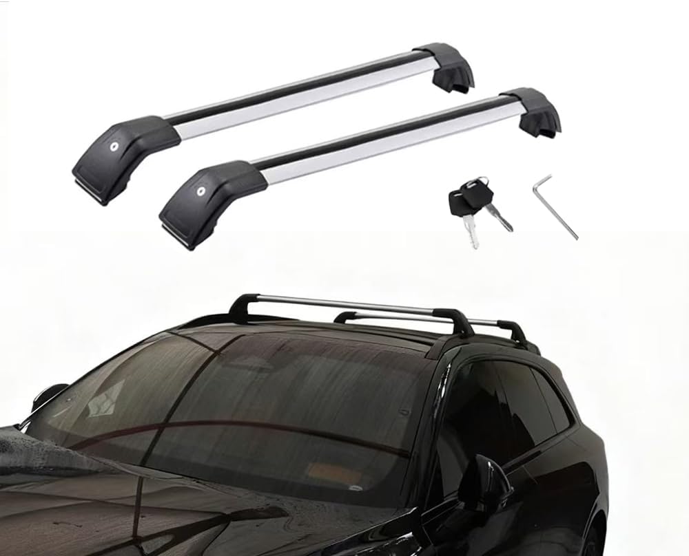 Roof Rack Cross Bars for Mitsubishi Outlander 2022-2025 | 2Pcs Black &Silver Aluminum Anti-Corrosion Rooftop Cargo Carrier, Lockable Design & 75kg Capacity | No Drilling Required，Easy to Install（SY）