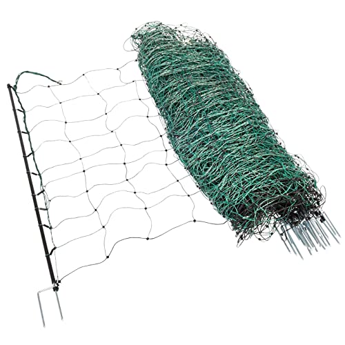 VOSS.farming 50m Elektrozaun - Netz, tannengrün, 108cm, 20 Pfähle stabil grün Agility