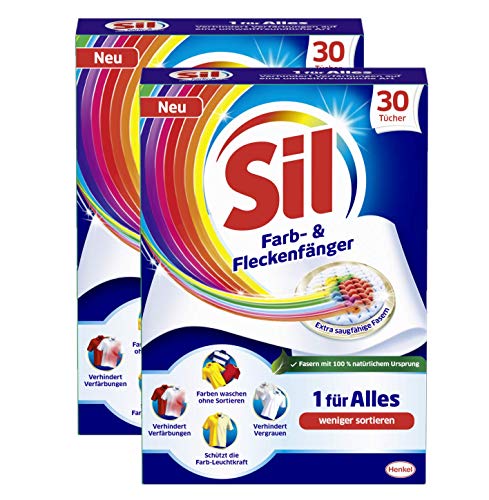 Sil 1 para atrapar todo el color y las manchas, protege contra la decoloración de la ropa, 2 unidades (2 x 53 g).