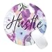 Produktbild HANDBEMALT Watercolor Floral Mauspad Zitat Mousepad mit Hustle Siebdruck Geschenk für Mädchen Boss, Büro Platz Decor, Home Office, Computer