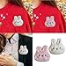 Cartoon Plush Rabbits Head Brooch Soft And Comfortable Clothes Badge For Kids And Adults Fashion Backpack Accessory Fashion Trend Brooch, One Size, as described