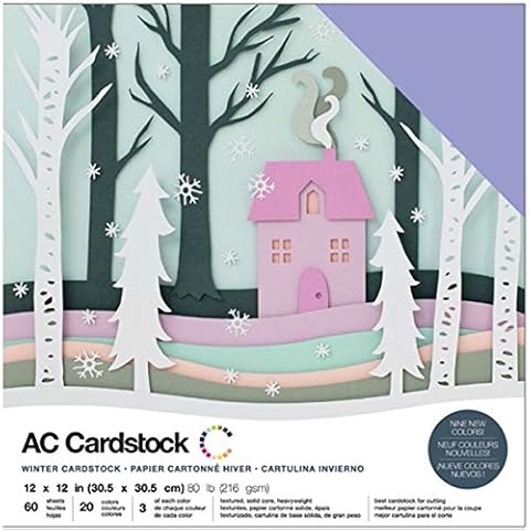American Crafts Odmiana papieru kartonowego Zestaw X 30,5 cm 60/Pkg, Wielokolorowy, 30,73 x 30,48 x 2,03 cm
