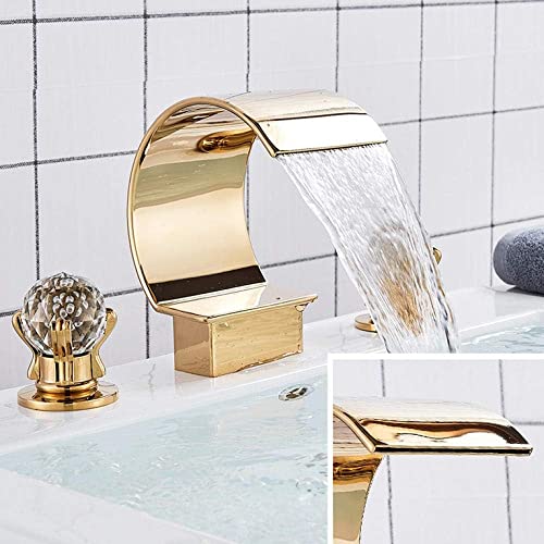 Robinet mitigeur d'eau chaude et froide dorée cascade sans éclaboussure - 5