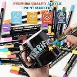 36 Colors Dual Tip Acrylic Paint Markers, Acrylic Paint Pens Paint Markers For Rock Painting Wood Canvas Plastic Metal And Stone, Acrylic Dot Markers For DIY Crafts Making Art Supplies