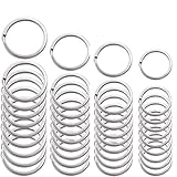 [AMUU] 平キーリング キーホルダー リング60個セット 28mm 30mm 32mm 35mm 各サイズ15個 シルバー キーホルダー リング