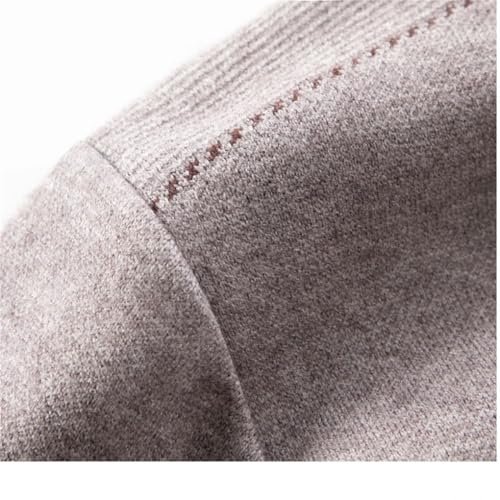 Men Wool Knit Tops Thick V-Neck Long Sleeves Solid Colors Business Pullover Sweater4