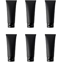 6PCS 100ml 3.3oz Black Plastic Travel Bottles Refillable Leakproof Squeeze Tubes with Flip Top Cap for Shampoo Lotion Toiletries Cosmetic Makeup Sample Storage