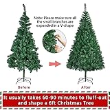Yaheetech 6ft Artificial Christmas Tree with Foldable Stand & 528 Branch Tips Realistic Spruce Xmas Tree for Holiday Decorative, Green - Image 5