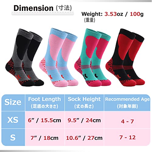 Azarxis Kid Ski Socks Christmas Thick Warm Thermal Children Long Knee Snow Socks For Boy Girl Skating Skiing Snoboarding (Xs, Love Pattern - 4 Pack) #TOP1