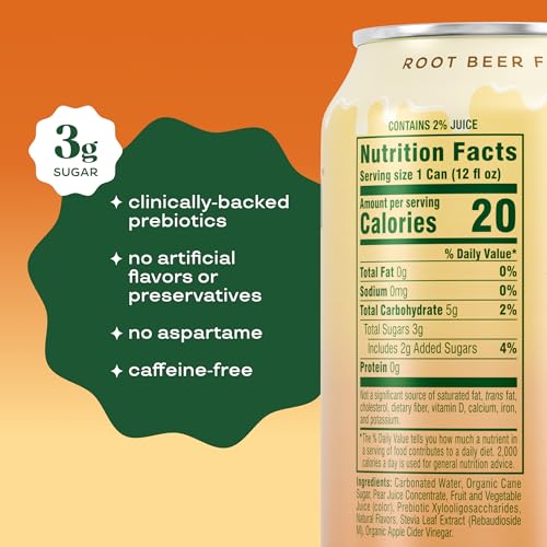 Image of Bloom Pop Prebiotic Soda 12 Pack, Rootbeer Float Flavor, 12oz Cans | Prebiotic Soda for Gut Health, Low Calorie Soda, No Caffeine, Healthy Soft Drink Alternative