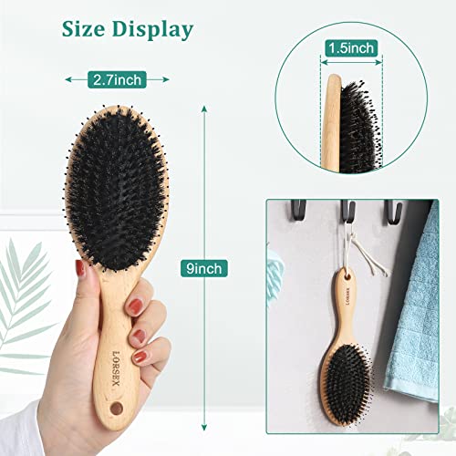 Hair Brush, Lorsex Boar Brislte Brush For Thin Fine Wet/Dry All Hair Type, Boar Bristle Hair Brushes For Women Men Kids Adds Shine Smooth Daily Hair Care #TOP5