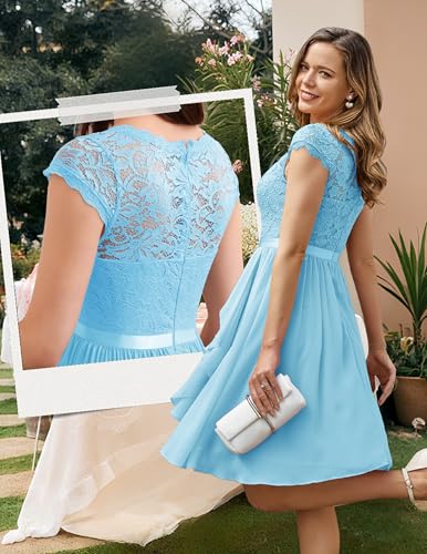 Image of Wedtrend Women's Bridesmaid Dresses Short Prom Dress Ruffle Semi Formal Cocktail Dresses Floral Homecoming Dress