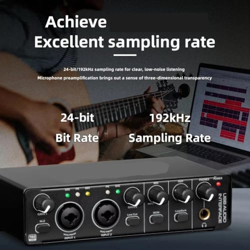 Chant de studio et guitare électrique via interface audio pour enregistrement