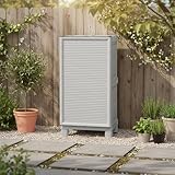 Dmora - Waremme Outdoor-Garderobe, Outdoor-Möbel, Mehrzweck-Balkongarderobe, Outdoor-Schrank, 100% Made in Italy, Hellgrau, 50 x 39 x 92 cm