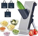 GHQYP Cortador Veggie Ninja Pro para batatas, legumes, carne, fatiador de mandolina de cebolas, cortador de carne com recipiente, ajustador de espessura com várias lâminas