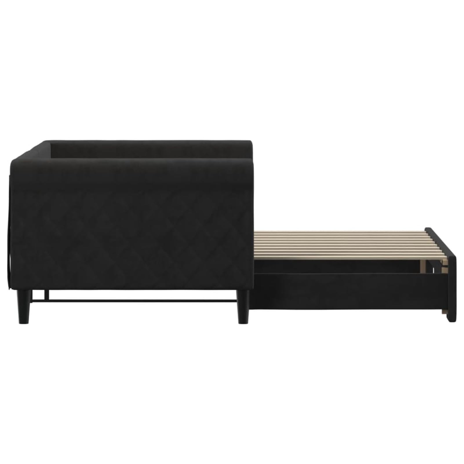 ATOMSTACK MAKER Letto estraibile nero, 90 x 190 cm, divano letto 2 in 1 in velluto (100% poliestere), struttura in legno e metallo, ideale per camera da letto o ospiti, design moderno e minimalista