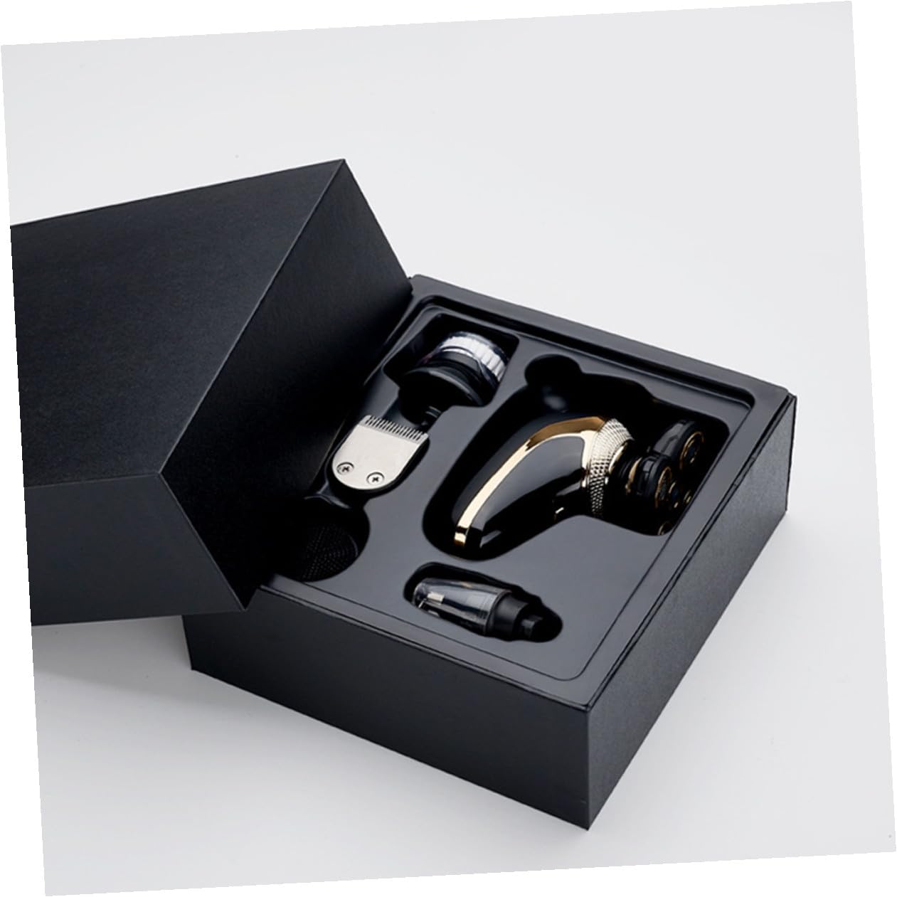 Uonlytech Rasoio Elettrico Chioma e Barba Uomo Cinque, Lama in Acciaio Rivestimento in Titanio, Lavabile e Ricaricabile Usb, per Rasatura e Taglio Precisi